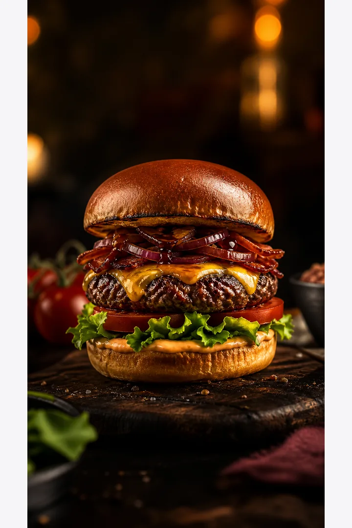 Imagen generada para landing de campaña de hamburguesa WebPWO